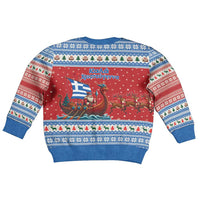Greece Viking Santa Christmas Kid Ugly Christmas Sweater Funny Reindeer Norse Xmas - Wonder Print Shop