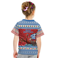 Greece Viking Santa Christmas Kid T Shirt Funny Reindeer Norse Xmas - Wonder Print Shop