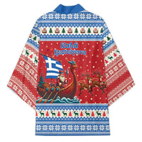 Greece Viking Santa Christmas Kimono Funny Reindeer Norse Xmas - Wonder Print Shop