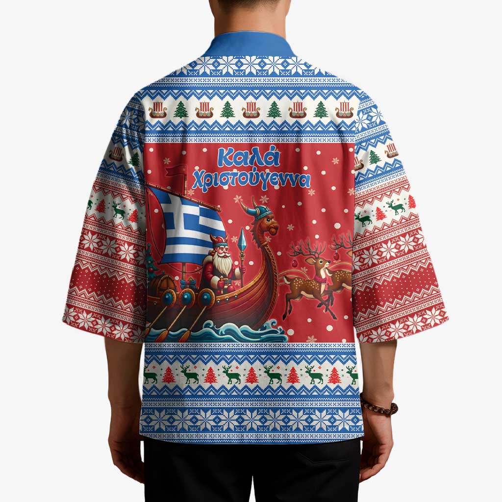 Greece Viking Santa Christmas Kimono Funny Reindeer Norse Xmas - Wonder Print Shop