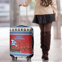 Greece Viking Santa Christmas Luggage Cover Funny Reindeer Norse Xmas - Wonder Print Shop
