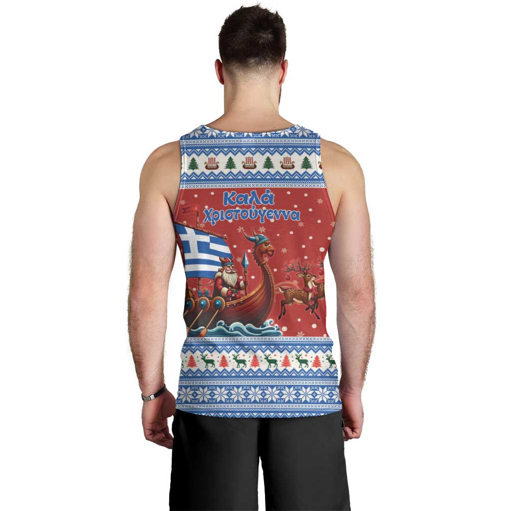 Greece Viking Santa Christmas Men Tank Top Funny Reindeer Norse Xmas - Wonder Print Shop