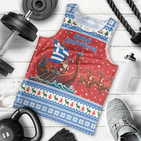 Greece Viking Santa Christmas Men Tank Top Funny Reindeer Norse Xmas - Wonder Print Shop