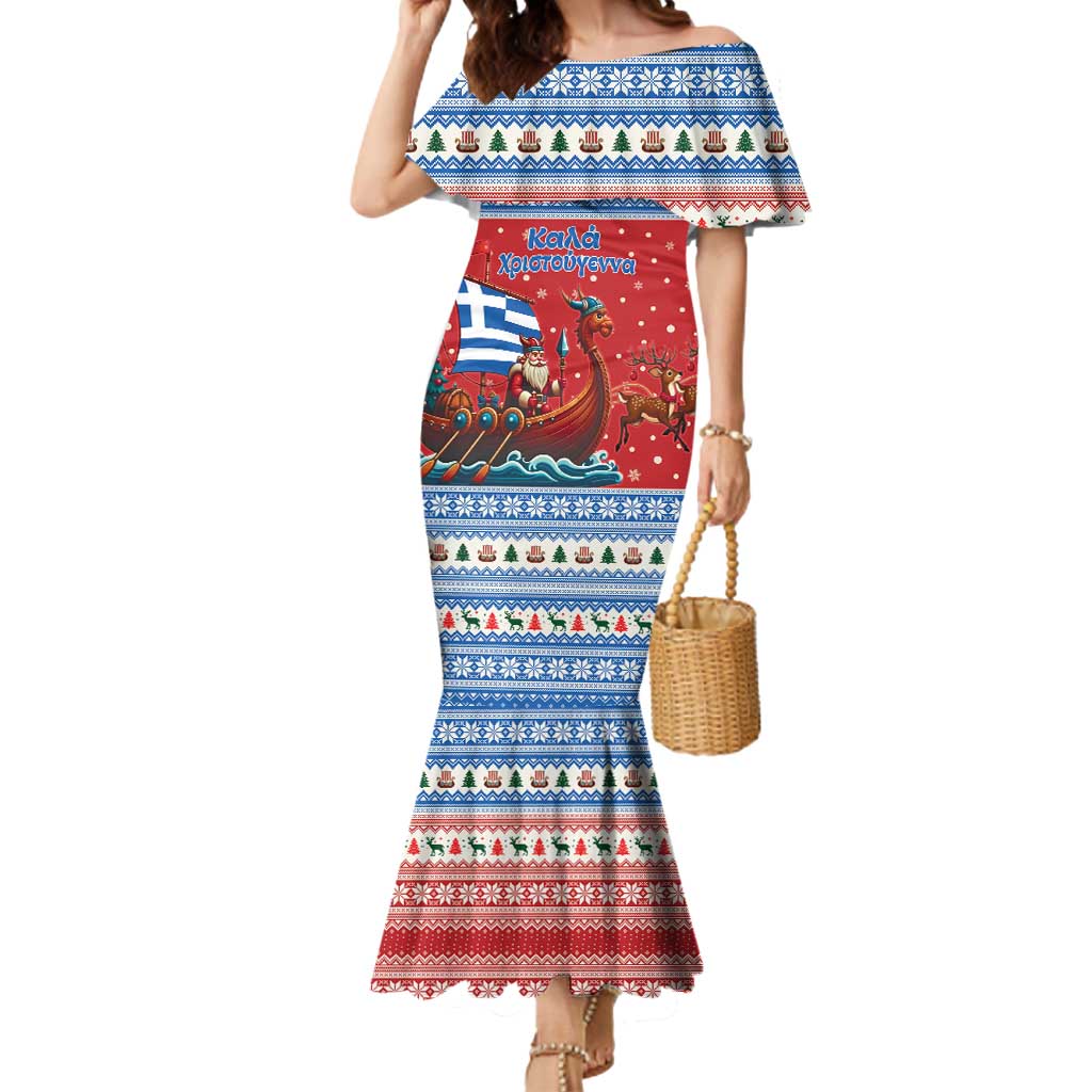 Greece Viking Santa Christmas Mermaid Dress Funny Reindeer Norse Xmas - Wonder Print Shop
