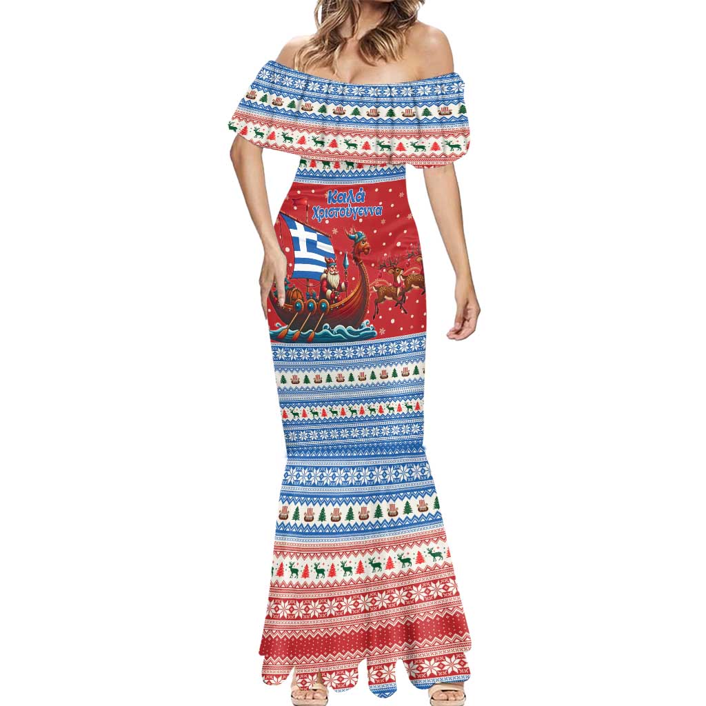 Greece Viking Santa Christmas Mermaid Dress Funny Reindeer Norse Xmas - Wonder Print Shop