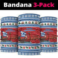Greece Viking Santa Christmas Neck Gaiter Funny Reindeer Norse Xmas - Wonder Print Shop