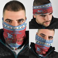 Greece Viking Santa Christmas Neck Gaiter Funny Reindeer Norse Xmas - Wonder Print Shop
