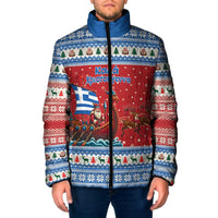 Greece Viking Santa Christmas Padded Jacket Funny Reindeer Norse Xmas - Wonder Print Shop