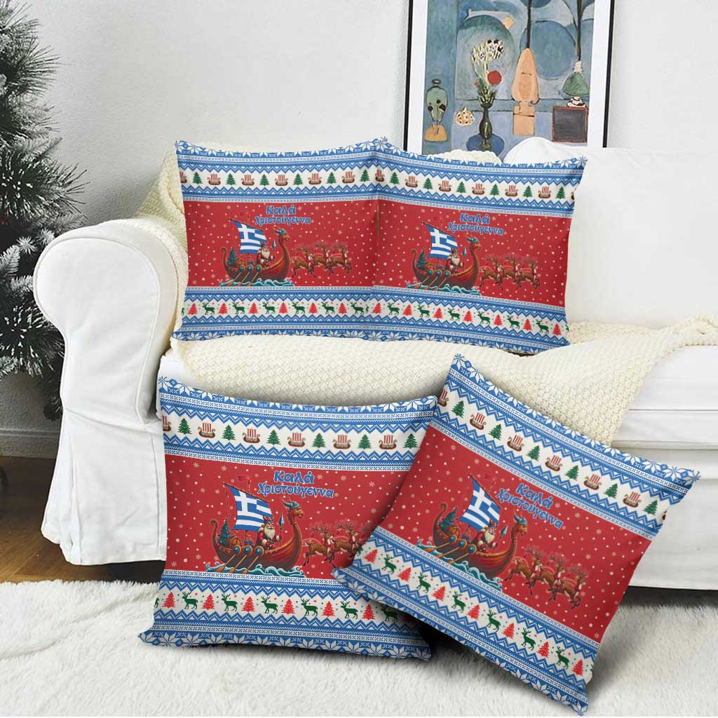 Greece Viking Santa Christmas Pillow Cover Funny Reindeer Norse Xmas - Wonder Print Shop