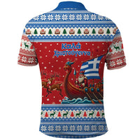 Greece Viking Santa Christmas Polo Shirt Funny Reindeer Norse Xmas - Wonder Print Shop