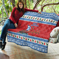 Greece Viking Santa Christmas Quilt Funny Reindeer Norse Xmas - Wonder Print Shop