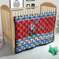 Greece Viking Santa Christmas Quilt Funny Reindeer Norse Xmas - Wonder Print Shop