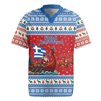 Greece Viking Santa Christmas Rugby Jersey Funny Reindeer Norse Xmas - Wonder Print Shop