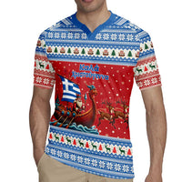 Greece Viking Santa Christmas Rugby Jersey Funny Reindeer Norse Xmas - Wonder Print Shop
