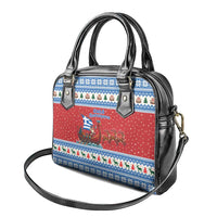 Greece Viking Santa Christmas Shoulder Handbag Funny Reindeer Norse Xmas - Wonder Print Shop