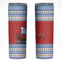 Greece Viking Santa Christmas Skinny Tumbler Funny Reindeer Norse Xmas - Wonder Print Shop