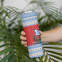 Greece Viking Santa Christmas Skinny Tumbler Funny Reindeer Norse Xmas - Wonder Print Shop