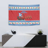 Greece Viking Santa Christmas Tapestry Funny Reindeer Norse Xmas - Wonder Print Shop