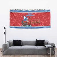 Greece Viking Santa Christmas Tapestry Funny Reindeer Norse Xmas - Wonder Print Shop