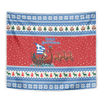 Greece Viking Santa Christmas Tapestry Funny Reindeer Norse Xmas - Wonder Print Shop