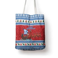 Greece Viking Santa Christmas Tote Bag Funny Reindeer Norse Xmas - Wonder Print Shop