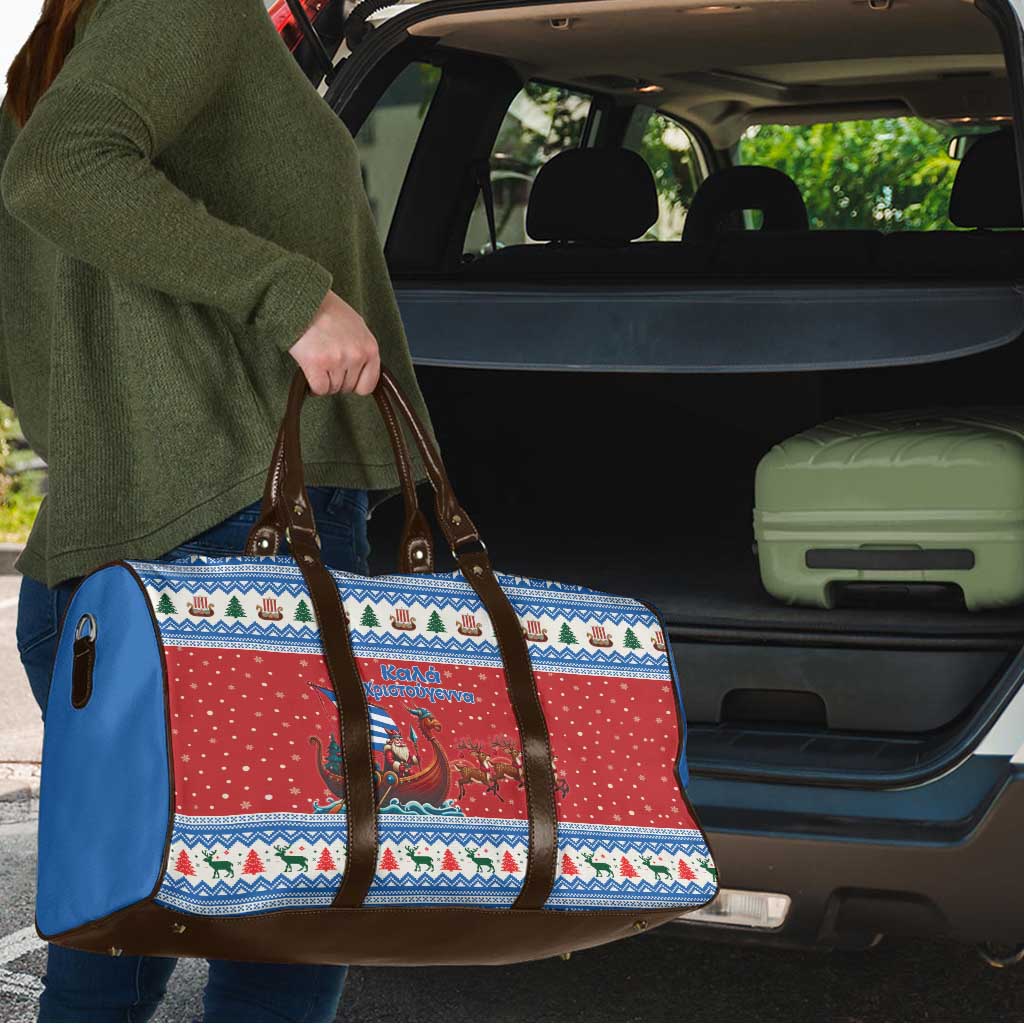 Greece Viking Santa Christmas Travel Bag Funny Reindeer Norse Xmas - Wonder Print Shop