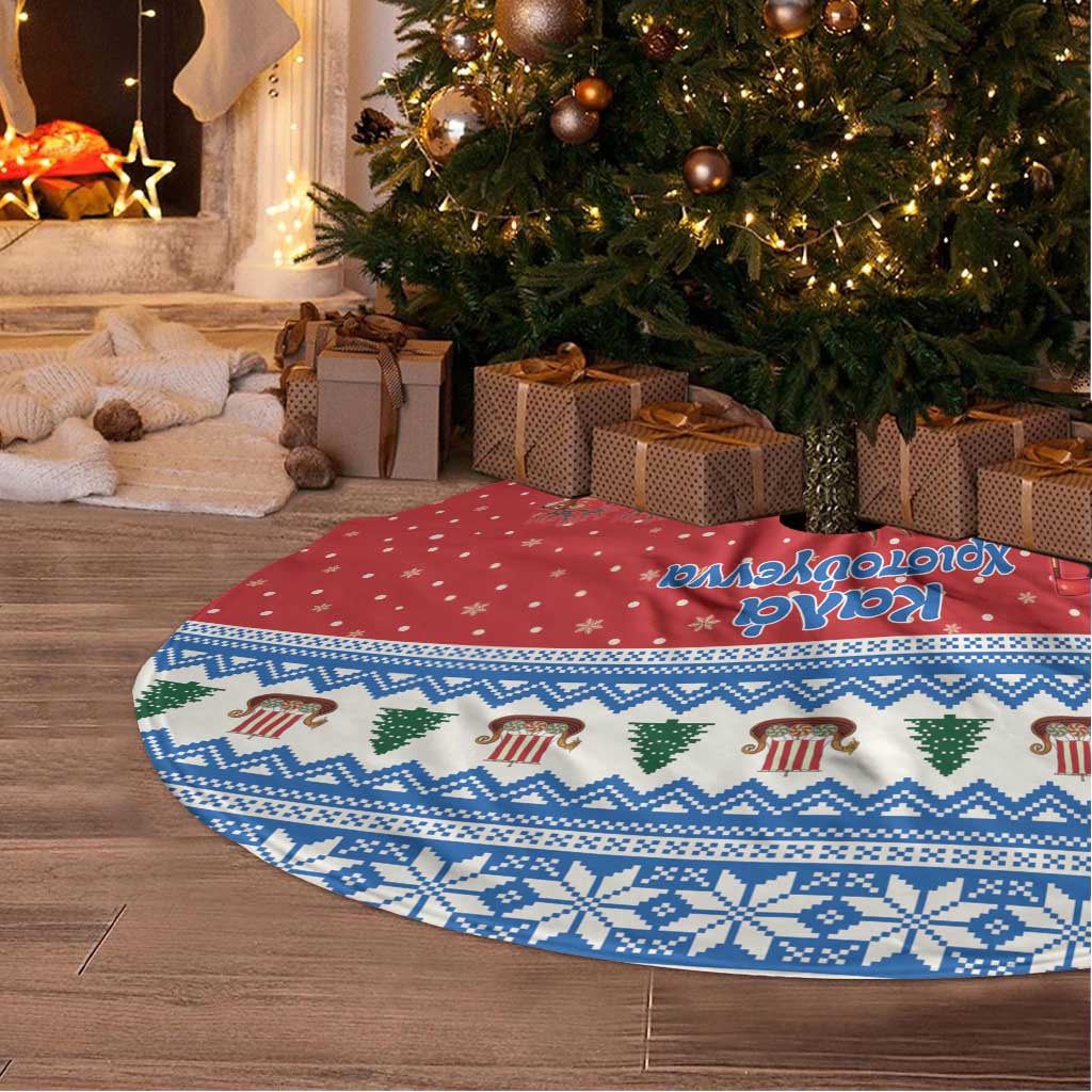 Greece Viking Santa Christmas Tree Skirt Funny Reindeer Norse Xmas - Wonder Print Shop
