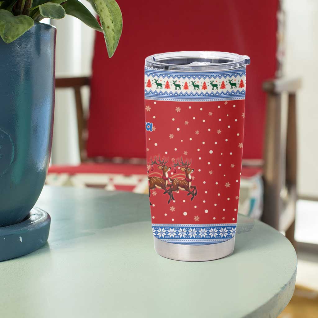 Greece Viking Santa Christmas Tumbler Cup Funny Reindeer Norse Xmas - Wonder Print Shop