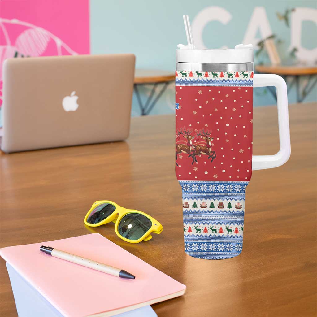 Greece Viking Santa Christmas Tumbler With Handle Funny Reindeer Norse Xmas - Wonder Print Shop