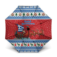 Greece Viking Santa Christmas Umbrella Funny Reindeer Norse Xmas - Wonder Print Shop