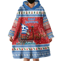 Greece Viking Santa Christmas Wearable Blanket Hoodie Funny Reindeer Norse Xmas - Wonder Print Shop