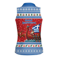 Greece Viking Santa Christmas Women Sleeveless Polo Shirt Funny Reindeer Norse Xmas - Wonder Print Shop
