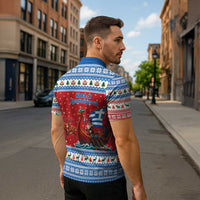 Greece Viking Santa Christmas Zipper Polo Shirt Funny Reindeer Norse Xmas - Wonder Print Shop