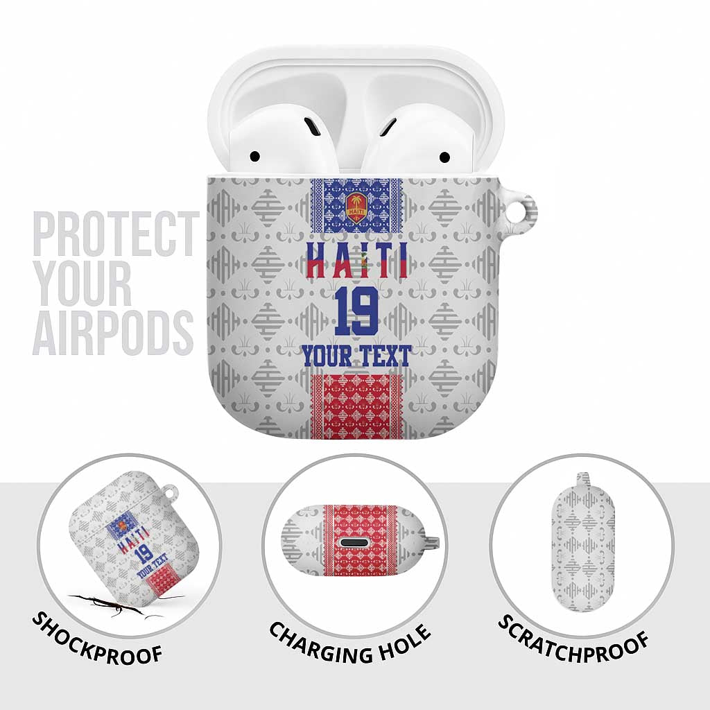 Custom Haiti Football AirPods Case National Flag Design - Wonder Print Shop