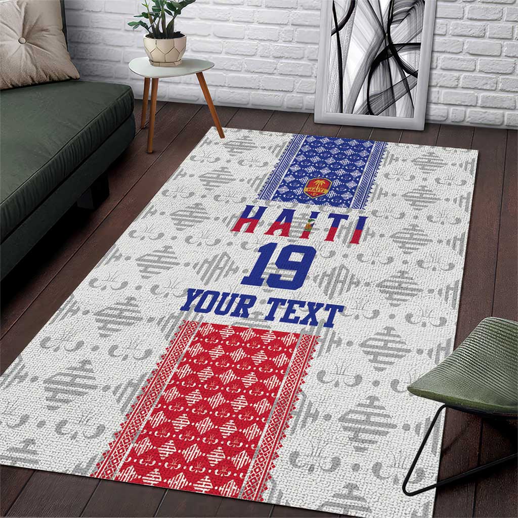 Custom Haiti Football Area Rug National Flag Design - Wonder Print Shop
