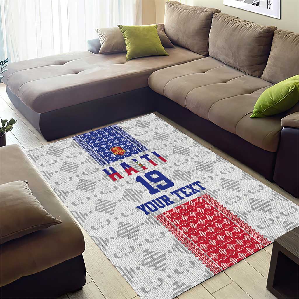 Custom Haiti Football Area Rug National Flag Design - Wonder Print Shop