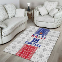 Custom Haiti Football Area Rug National Flag Design - Wonder Print Shop
