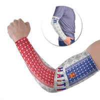 Custom Haiti Football Arm Sleeves National Flag Design - Wonder Print Shop