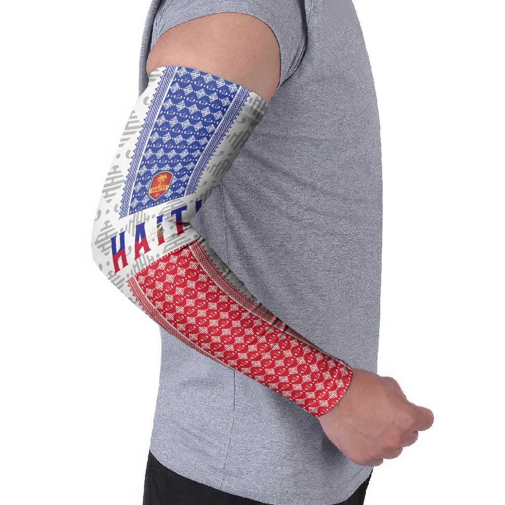 Custom Haiti Football Arm Sleeves National Flag Design - Wonder Print Shop