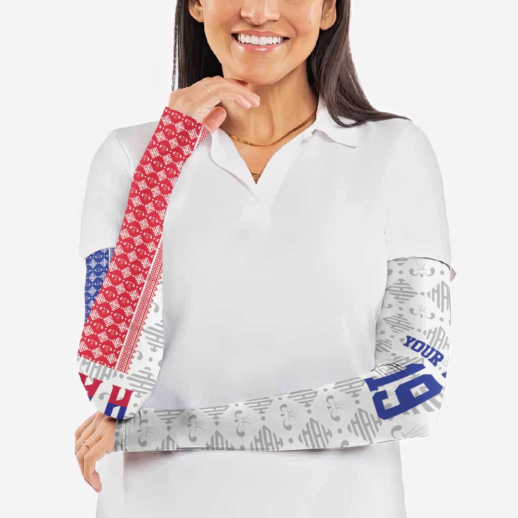 Custom Haiti Football Arm Sleeves National Flag Design - Wonder Print Shop