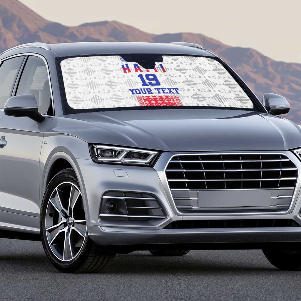 Custom Haiti Football Auto Sun Shade National Flag Design - Wonder Print Shop