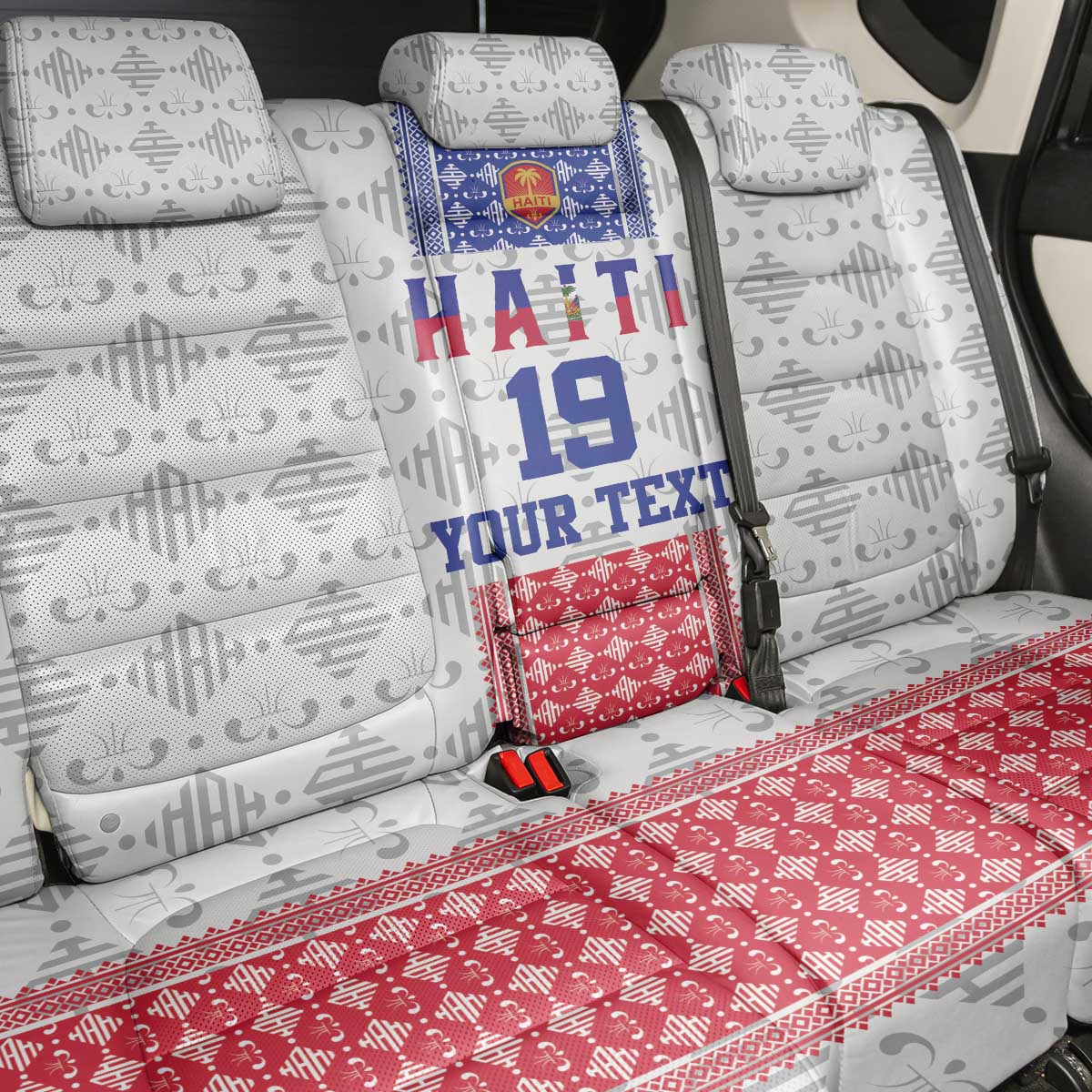 Custom Haiti Football Back Car Seat Cover National Flag Design - Wonder Print Shop