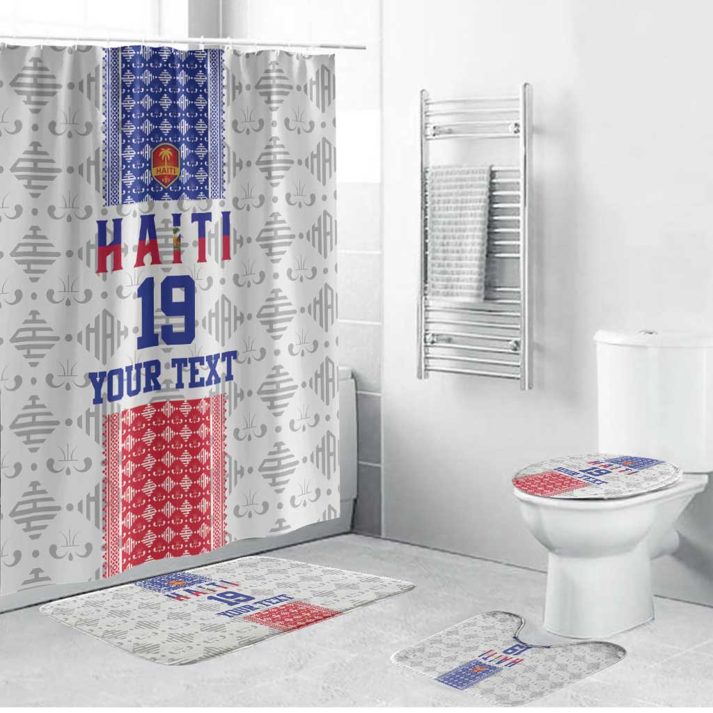 Custom Haiti Football Bathroom Set National Flag Design - Wonder Print Shop