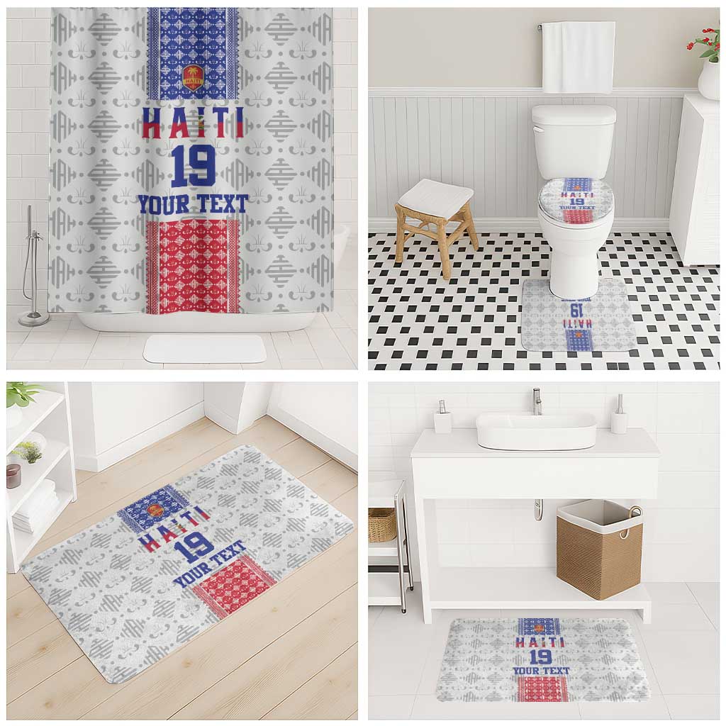 Custom Haiti Football Bathroom Set National Flag Design - Wonder Print Shop