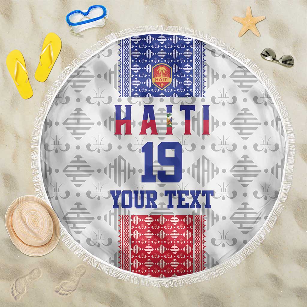 Custom Haiti Football Beach Blanket National Flag Design - Wonder Print Shop