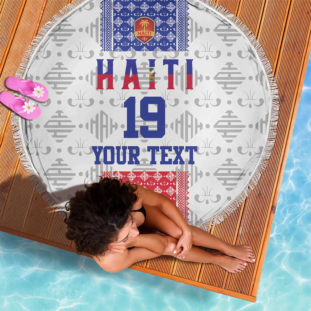 Custom Haiti Football Beach Blanket National Flag Design - Wonder Print Shop