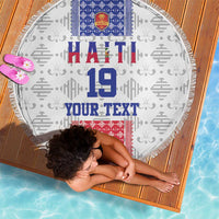 Custom Haiti Football Beach Blanket National Flag Design - Wonder Print Shop