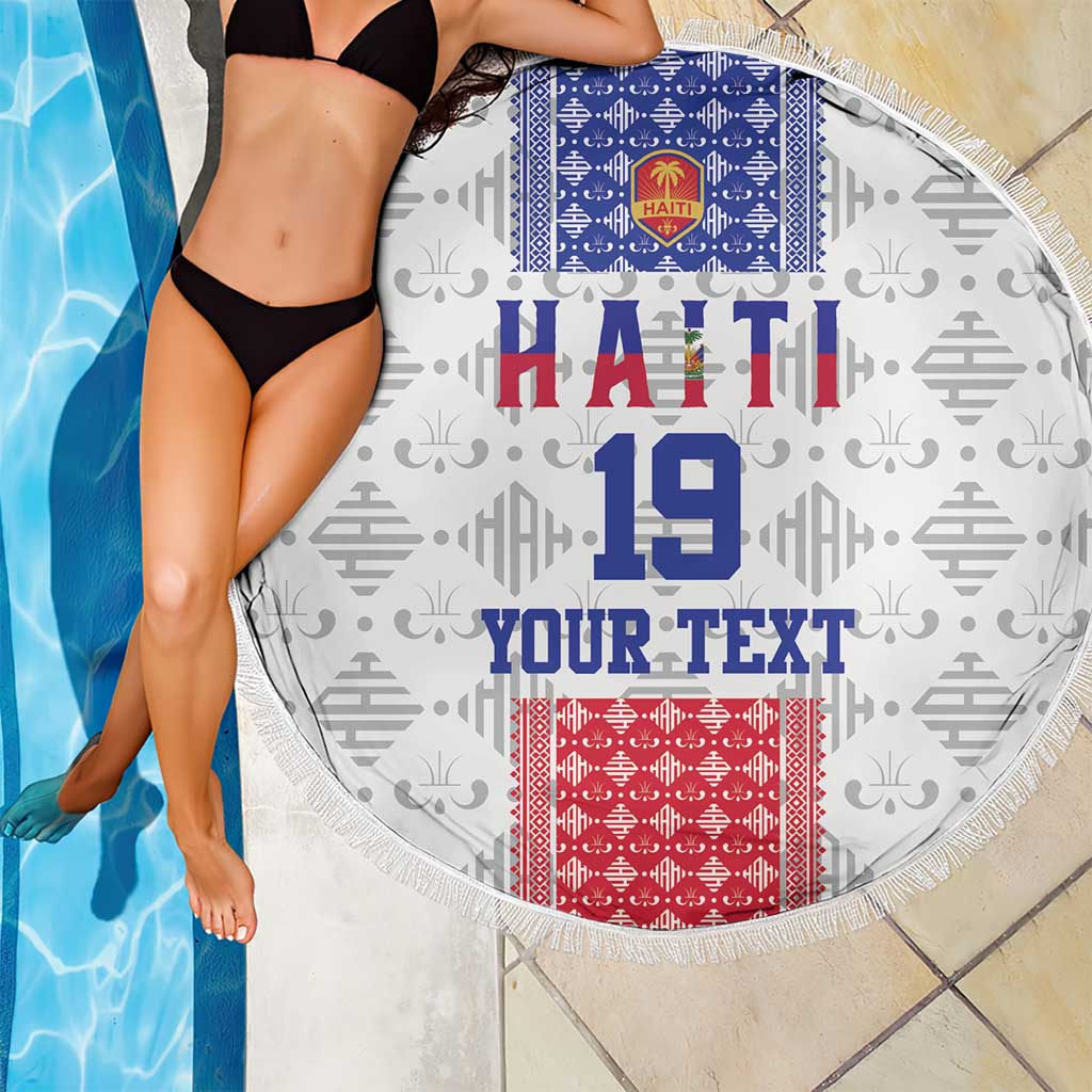 Custom Haiti Football Beach Blanket National Flag Design - Wonder Print Shop