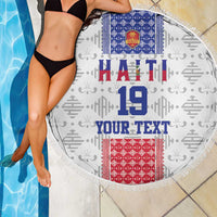 Custom Haiti Football Beach Blanket National Flag Design - Wonder Print Shop