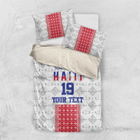 Custom Haiti Football Bedding Set National Flag Design - Wonder Print Shop